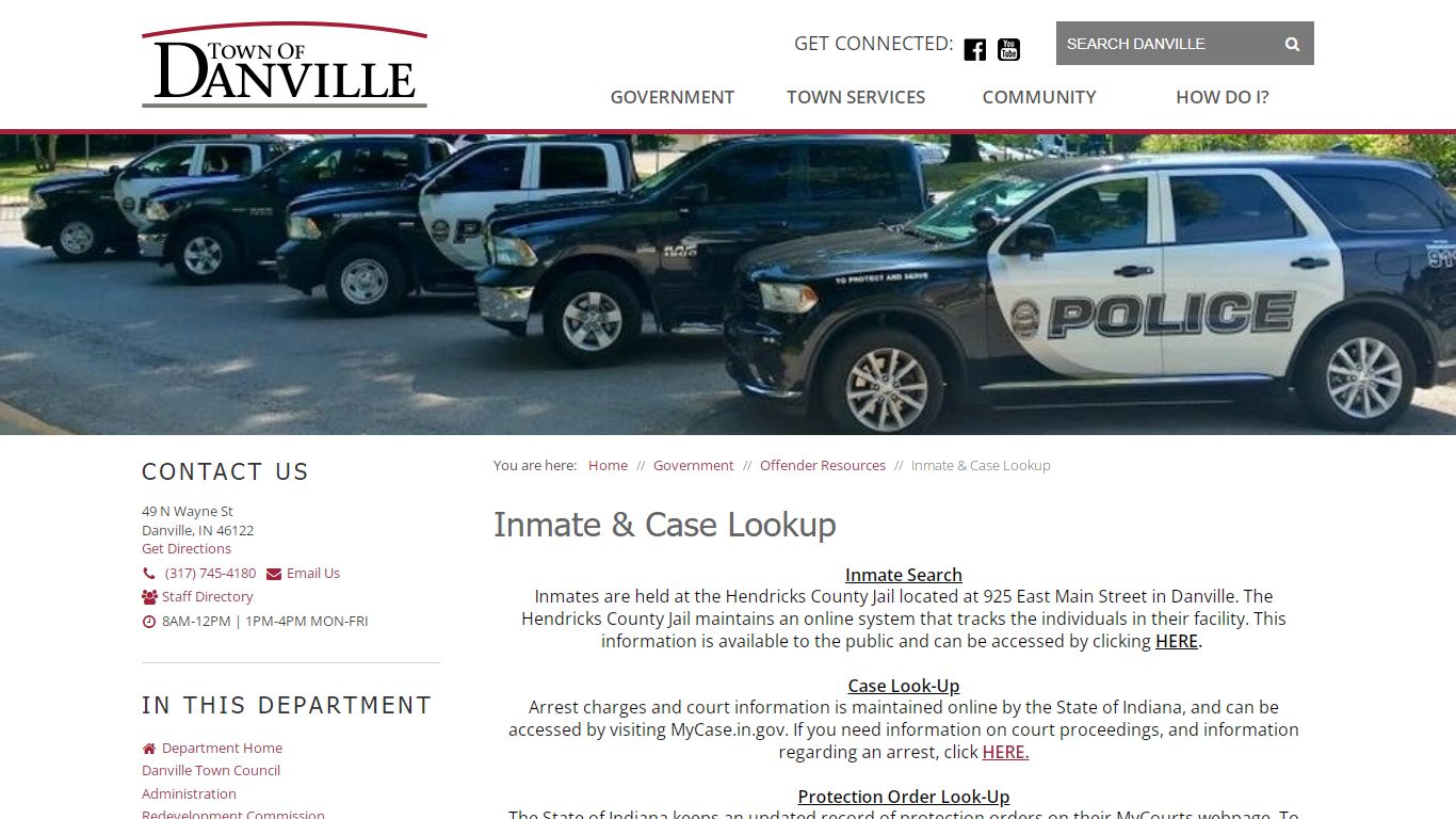 Inmate & Case Lookup / Danville, IN